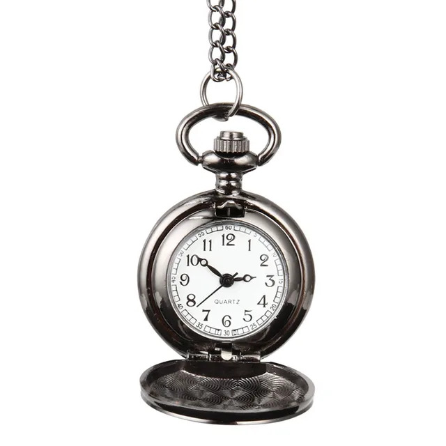 Fashion Unisex Vintage Quartz Pocket Watch Alloy Smooth Surface Clock Necklace C Fashion Unisex Vintage Quartz Pocket Watch Alloy Smooth Surface Clock Necklace C