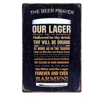 

The Beer Prayer Vintage Metal Tin Signs Bar Pub Cafe Home Kitchen Wall Decor Art Poster Retro Plaque Metal Painting Ajax N022