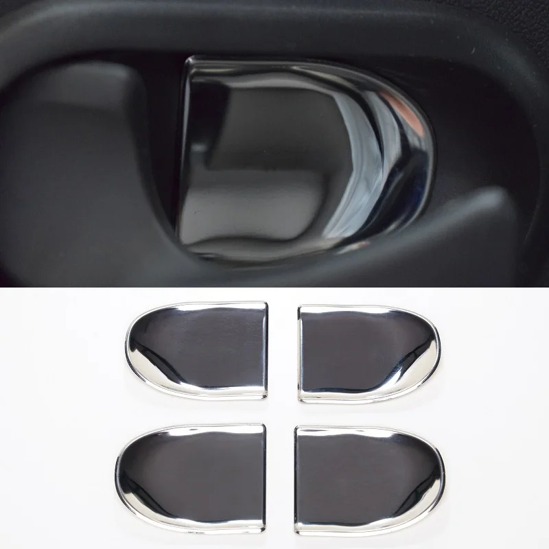 

4pcs stainless steel interior inner door handle bowl cover trim for Dacia Renault Duster 1st GEN and Nissan Terrano