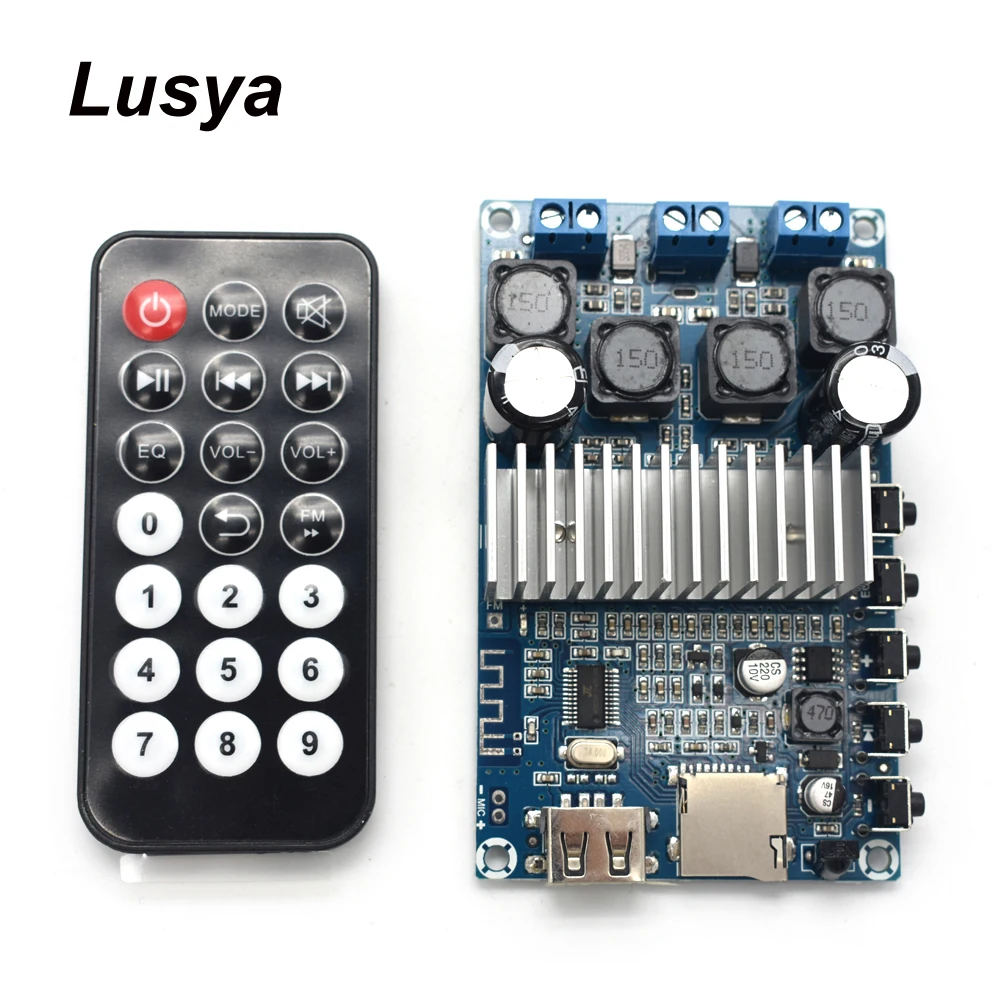 TPA3116D2 Bluetooth 4 2 Плата усилителя 50 Вт + FM радио USB декодирование WMA MP3 F5 001|Усилители