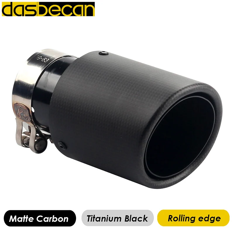 

Desbecan matte Carbon Rolling edge Titanium Black Car tail pipes Nozzle on Muffler model of akrapovic exhaust And Universal