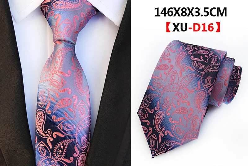 Rbocott новый цветочный Галстуки Для мужчин 8 см галстук мода полосатый и Пейсли шелк жаккард тканый галстук цвет желтый, синий; размеры 34–43