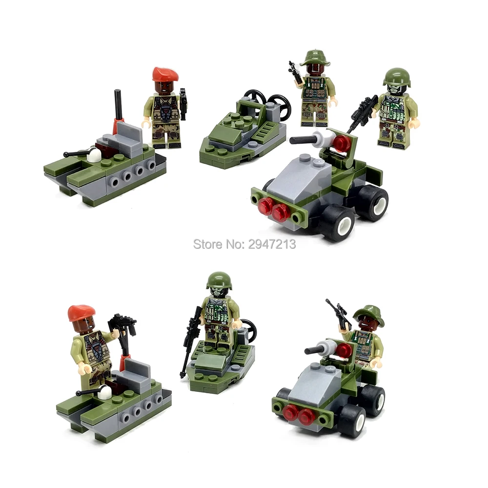 

hot LegoINGlys military WW2 army mini Special forces figures jungle war Building Blocks Helicopter vehicles weapons bricks toys