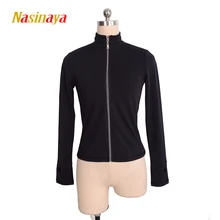 Индивидуальные Фигурное катание куртка на молнии топы для девочек женщин Обучение конкурс Patinaje Катание на коньках теплый флис гимнастическая 32