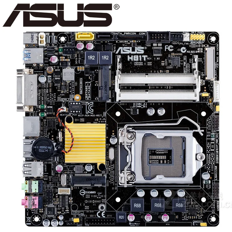 Asus H81T рабочего Материнская плата H81 разъем LGA 1150 i3 i5 i7 DDR3 16 г тонкий Mini ITX UEFI BIOS