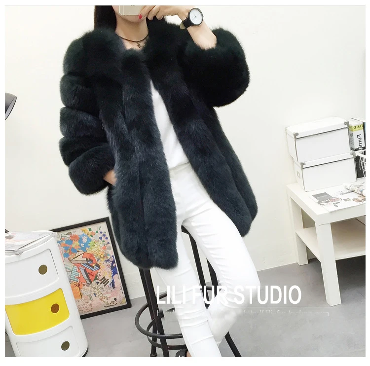 ZADORIN S-4XL Winter Luxury Faux Fox Fur Coat Slim Long Pink Red Blue Faux Fur Jacket Women Fake Fur Coats manteau fourrure