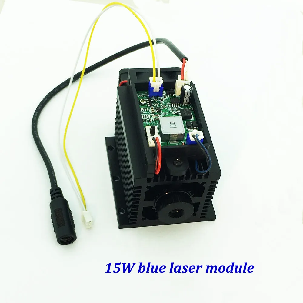 

tgleiser cnc part 15000mw blue diode laser module 450nm 15w focusing engraving TTL laser tube metal wood cut paper