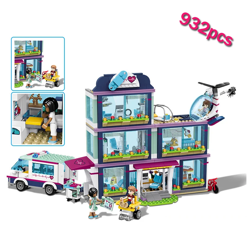 

LWKO 932pcs Heartlake City Park Love Hospital Girl Friends Building Bricks Toy Compatible with Legoe Kids Toys for Children Gift