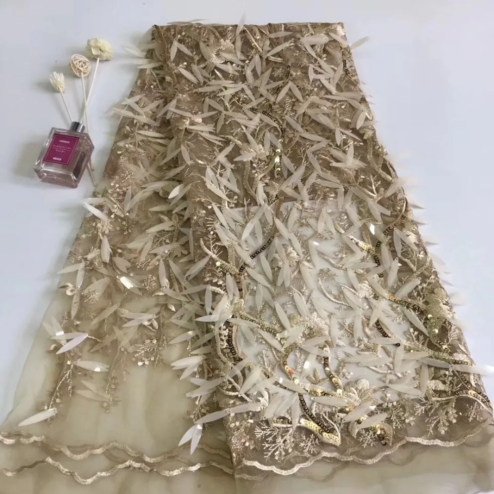 

French Laces Fabrics High Quality Tulle French Latest African Laces 2019 sequins Lace Fabric For Wedding