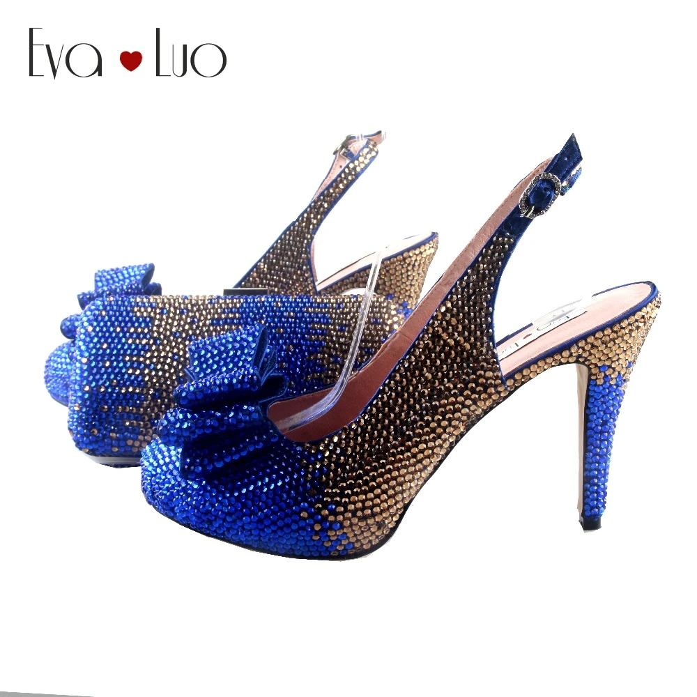 Royal blue and gold pumps Clearance