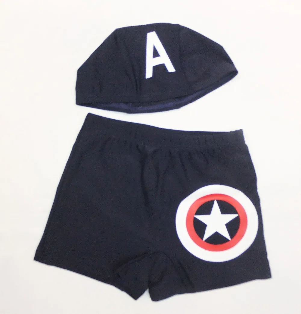 Пляжные шорты для мальчиков от 3 до 7 лет, купальный костюм детские плавки детская одежда с изображением Капитана Америки