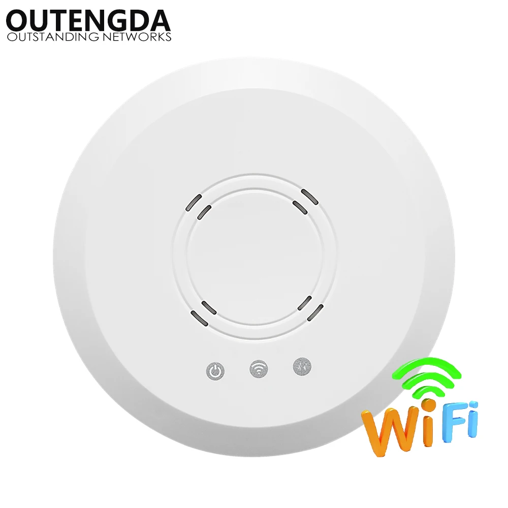 

300Mbps 2.4GHz Ceiling Wireless AP Router 50+ End Users WiFi Extender Access Point for Hotel etc - PoE Adapter Included