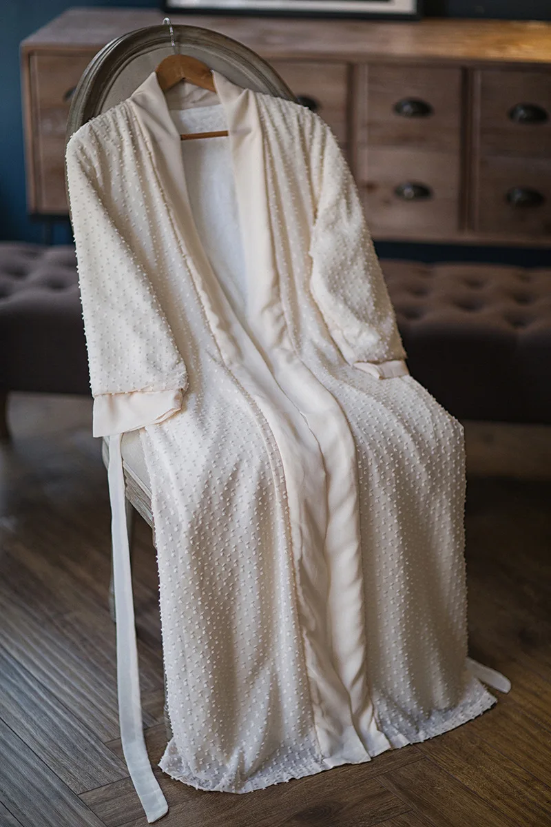 Женская одежда, новинка 2019 года, зимний женский халат высокого качества, двухслойный флисовый Атласный халат с длинным рукавом, утолщенный