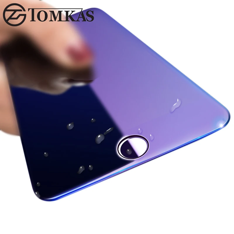 Tomkas 3D Gehärtetem Glas Für iphone 7 6 6 s Plus Anti blau Licht Displayschutz Hafenpersenning Gla