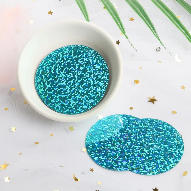 Paillettes Rotonde Per Artigianato - 30mm/40mm/50mm, 28 Colori, Con Foro Laterale, Per Fai Da Te E Cucito