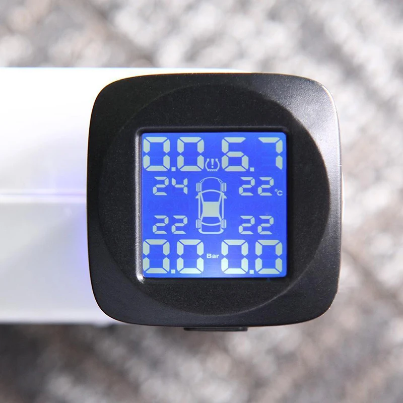 

4 External Sensors Tire Pressure Monitor System Parts Accessories TPMS Car Cigarette Lighter Wireless LCD Monitoring