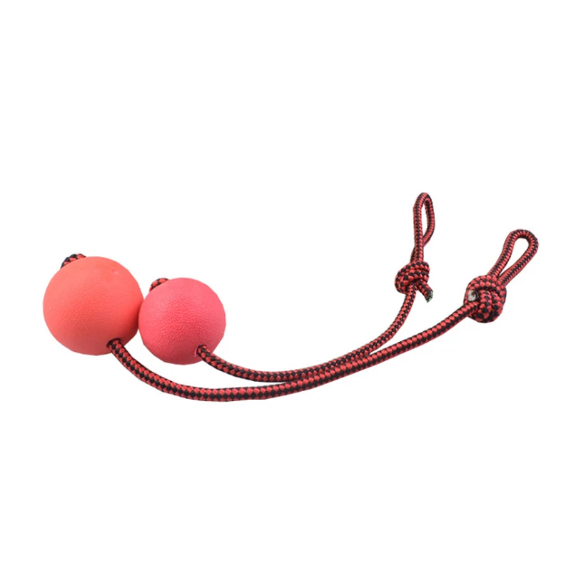 

Solid Rubber Dog Chew Training Ball Toys Tooth Cleaning Puppy Pet Play Chewing Toy With Rope Handle