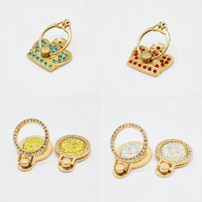 VETOMEET Finger Ring Mobile Phone Holder For iPhone XS X Max 8 7 Samsung Universal Smartphone Diamond Crown Shape Phone Holder