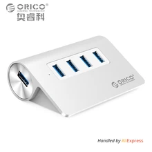 ORICO Алюминий 4 порта USB 2.0 3.0 концентратор высокой Скорость мини Splitter Портативный хаб для портативных ПК компьютер с 1 м кабель для передачи данных