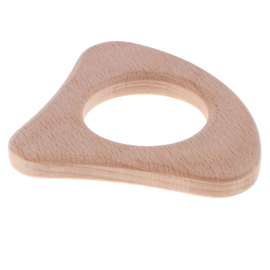 Montessori Style Infant Natural Wooden Baby Teethers Ring Clutching & Teething Fine motor Development Sensory Skills Crib Toys