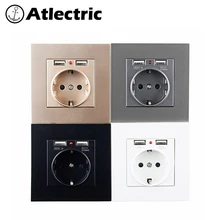 Atlectric Dual USB Автомобильное зарядное устройство на стене адаптер зарядки 2A стены Зарядное устройство адаптер розетка стандарта евроcоюза розетка электропитания с USB разъем