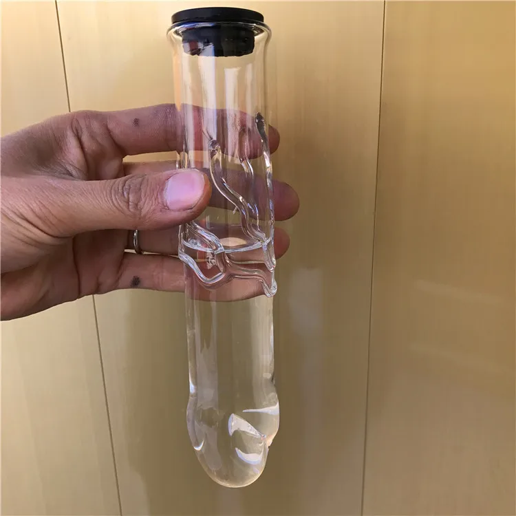 Hollow Glass Dildo Add Hot Ice Water Pyrex Anal Plug Butt Plug Fake Penis Anus Massage Wand Adult Sex Toys for Couples Gay Women