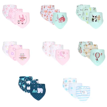 

3pcs/set Cotton Baby Kids Handkerchief Infant Soft Towel Reusable Toddler Printed Drool Bib