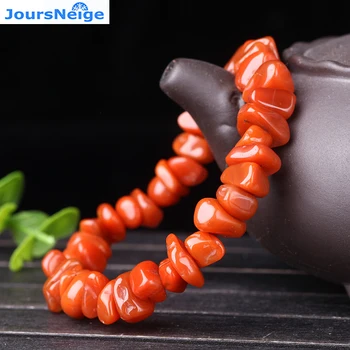 

JoursNeige Natural Persimmon South Red gravel Stone Bracelets for Men Women Single lap Crystal Jewelry Accessories