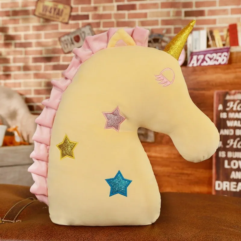 cartoon Soft Down Plush Unicorn doll pillow Colorful Unicorn U Shaped Neck Pillow Stuffed Animal Horse Cushion Christmas Gift