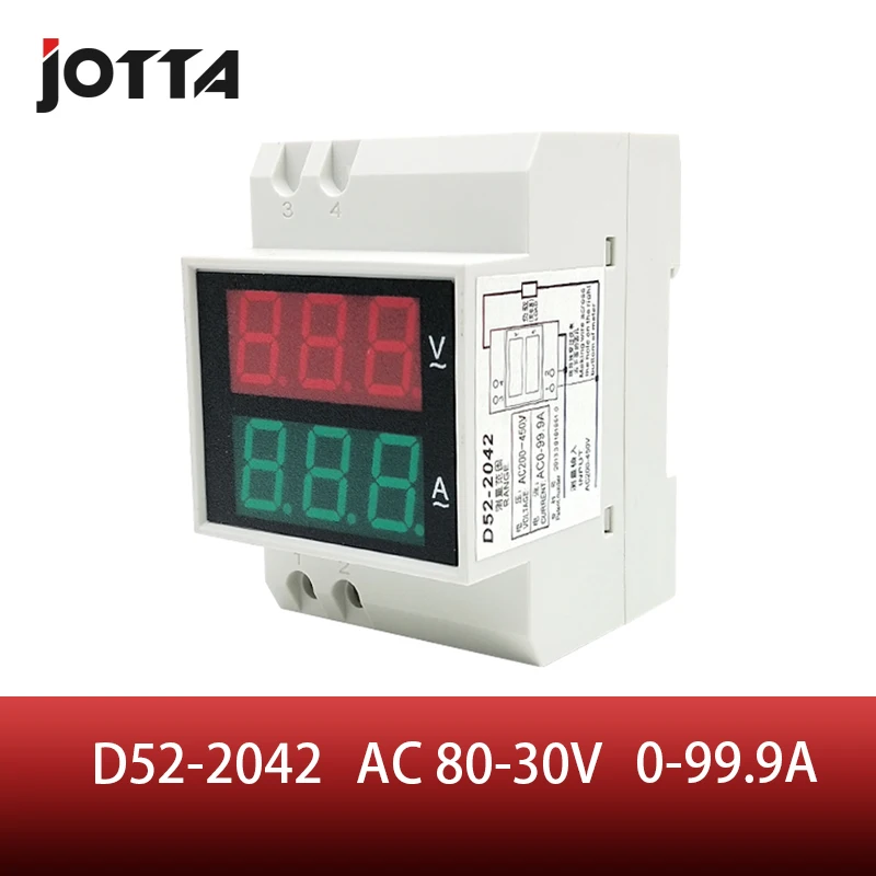 Din-рейка двойной светодиодный дисплей измеритель напряжения и тока AC 80-300 В din-рейка вольтметр Электрический измеритель один измерительный прибор AC метр