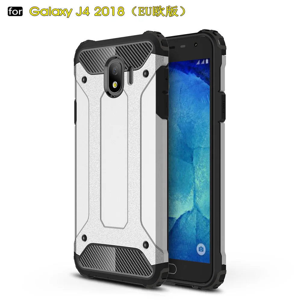 Coque 5.5For samsung Galaxy J4 чехол для samsung Galaxy J4 SM J400 J400f Sm-J400 Sm-J400f телефона чехол-лента на заднюю панель - Цвет: Silver