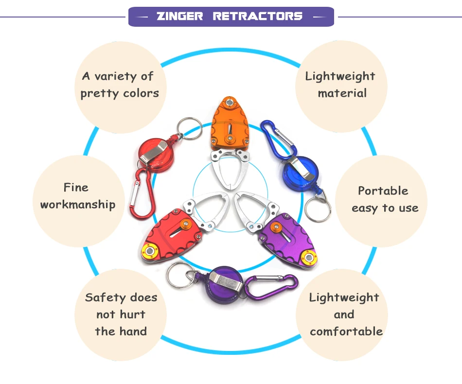 MNFT 1 компл. Компактный мини портативный Рыба губы сцепление с Zingers Втягивающее рыболовные инструменты клип