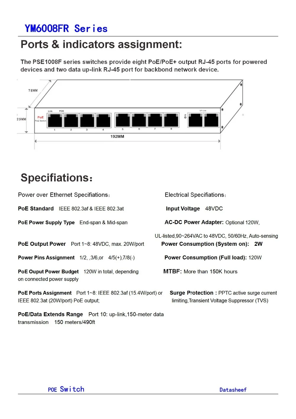 10-Port fast Ethernet Switch 8-Port POE picture 04