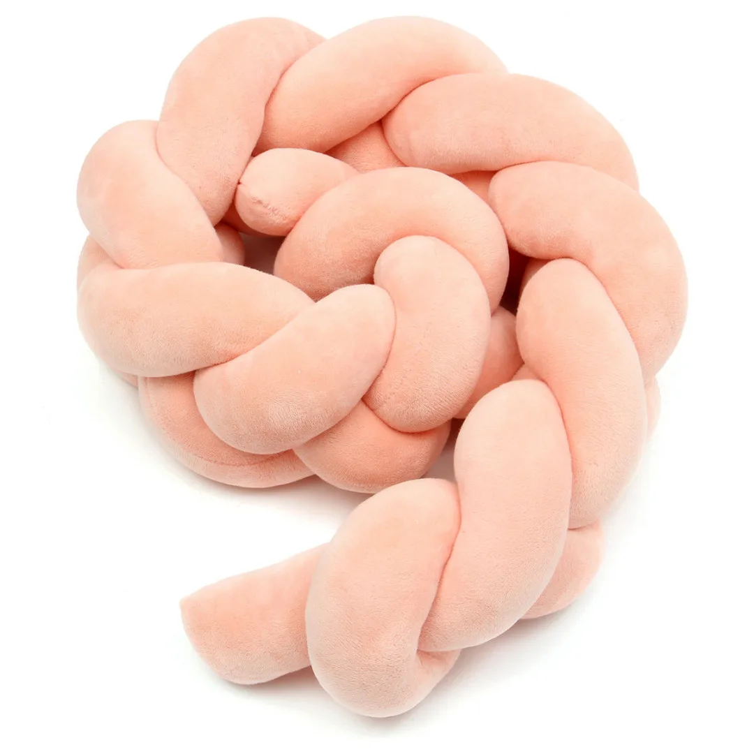 2M/3M Baby Infant Plush Crib Bumper Bed Bedding Cot Braid Pillow Pad Protector