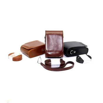 

High quality PU Leather Camera Bag Case For FUJI Fujifilm XQ1 XQ2 XF1 Hard protective Bag With Shoulder Strap and wrist strap