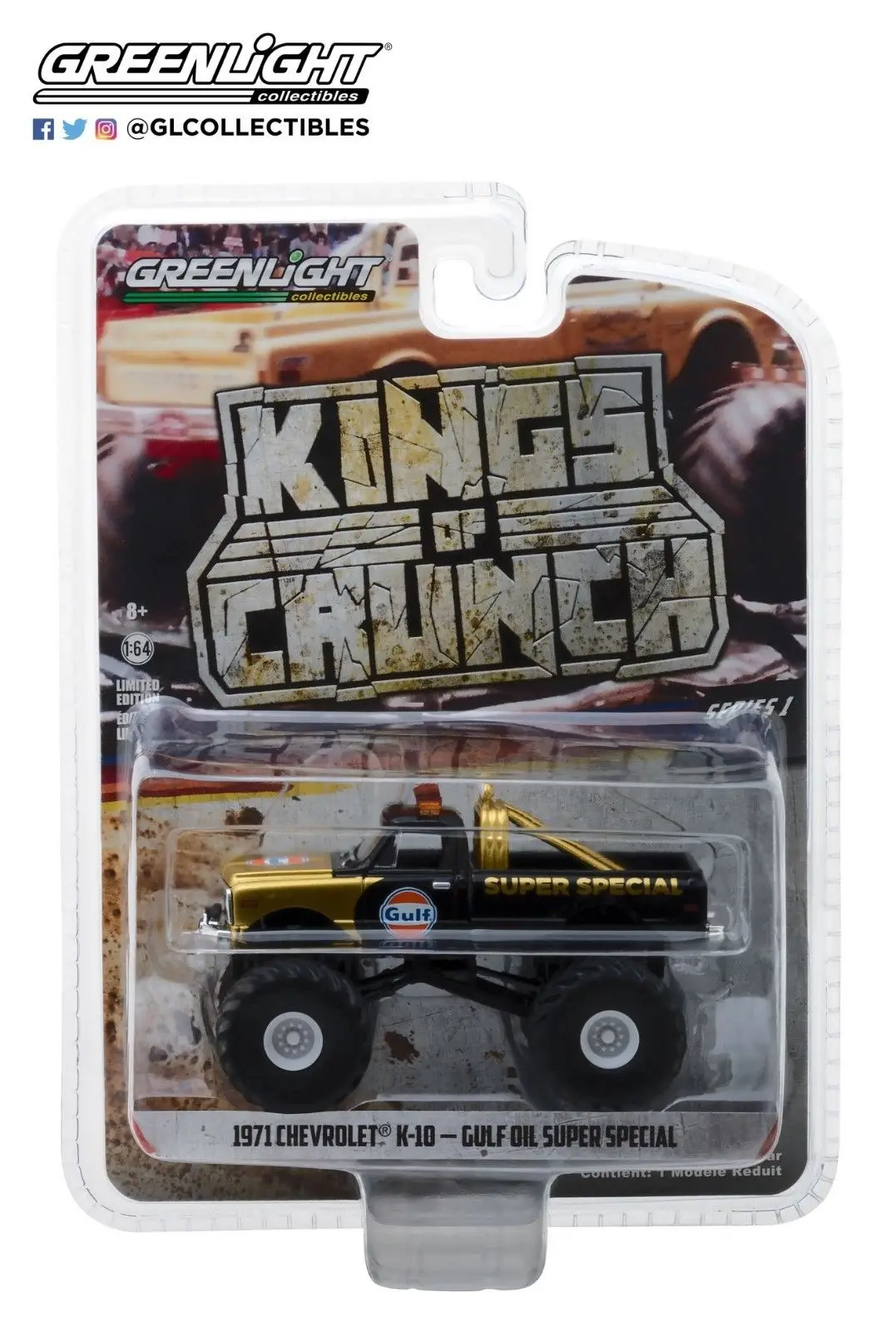 

Green Light 1:64 1971 Chevrolet K-10 Monster Truck alloy toy car toys for children diecast model car Birthday gift