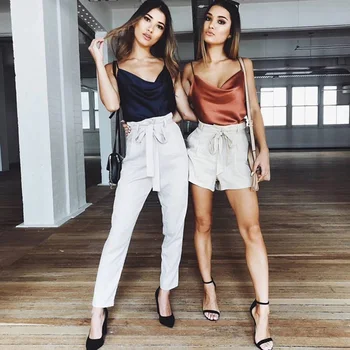 

Women Club Satin Solid Camis Top Spaghetti Strap Summer Camis Shirts Backless Solid Sexy Casual Basic Tops Plus Size