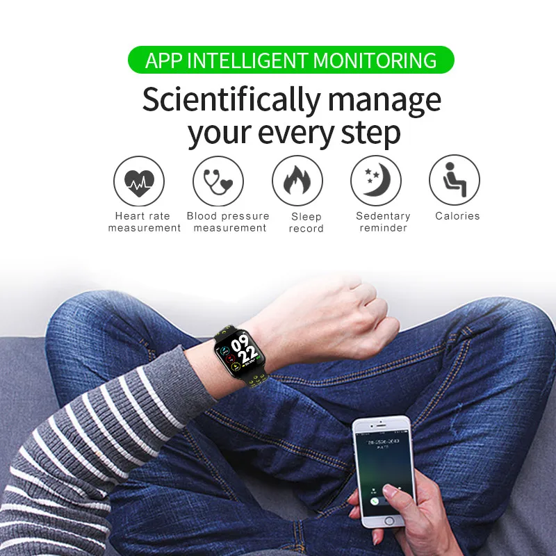  Newest F8 Smart Watch IP67 Waterproof Heart Rate Monitor Blood Pressure Fitness Tracker Women Men S - 4000003349036