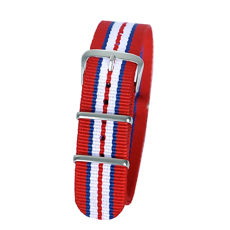 Retail 20mm red blue white red Sport nato fabric watch band straps accessories Bands nylon