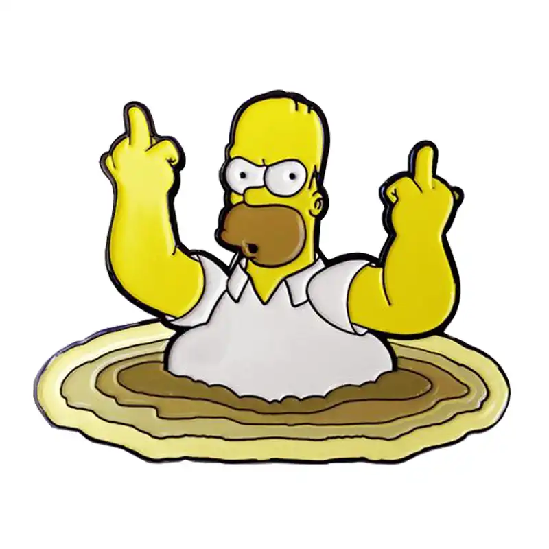 Frappuccino Escape Lapel Pin Homer Simpson Swirl Badge Cute Cartoon Brooch Pop Culture Anime Gift Aliexpress