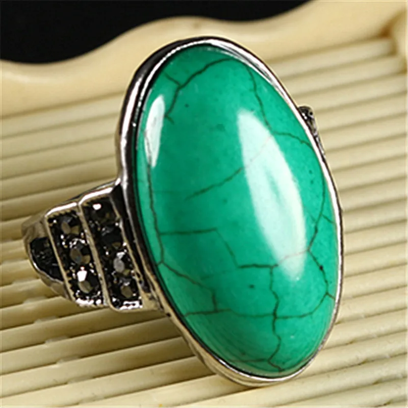 Новинка винтажное зеленое Гламурное дамское кольцо из Малахита властная
