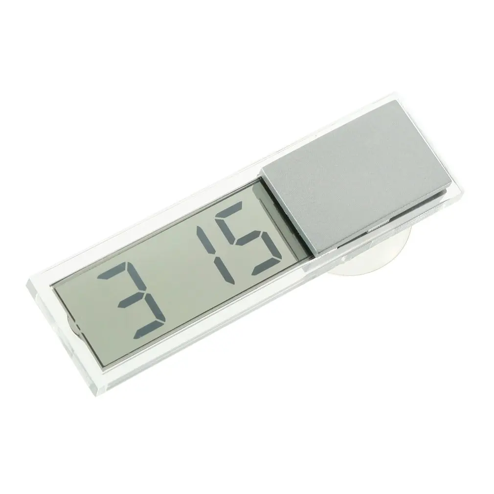 Car Electronic Clock Mini Durable Transparent LCD Display