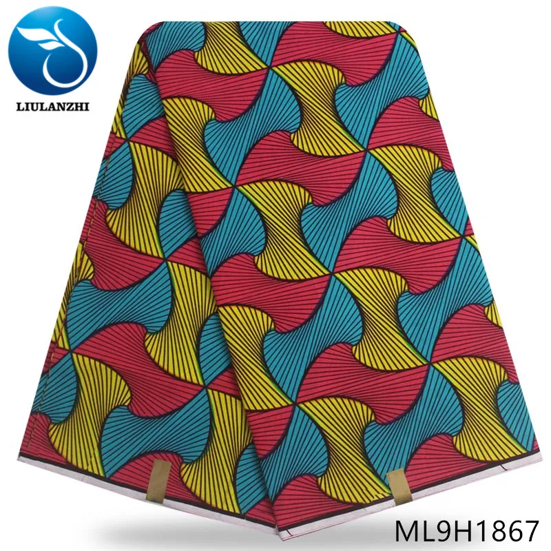 

LIULANZHI Wax fabrics ankara 6yards/lot Latest style multicolor printing ankara wax fabric for clothes ML9H1856-ML9H1869