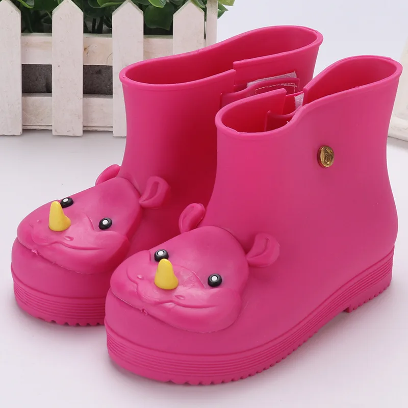 2018 г. Детские Водонепроницаемые милые зимние ботинки с героями мультфильмов яркий цвет резиновый противоскользящий обувь для дождливой