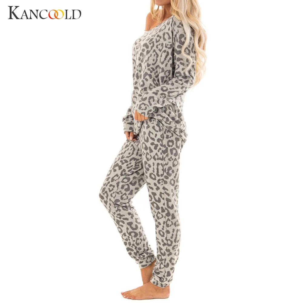 Женский спортивный костюм KANCOOLD комплект из 2 предметов штаны с леопардовым