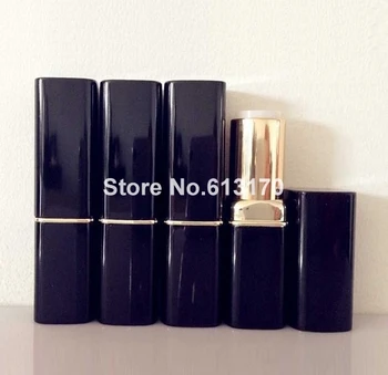 

DHL OR EMS free shipping 50pcs High quanlity 4g square empty lip balm tubes diy lipstick lip gloss tube black gold