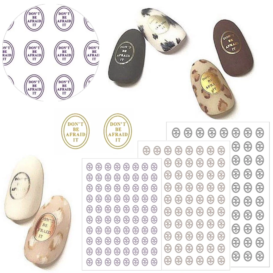 

Don't be afraid English LETTER series GOLD BLACK letter DESIGNS COOL 3d nail art stickers decal template diy nail tool decor