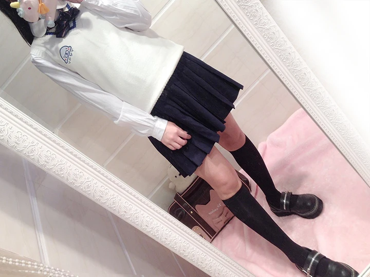 Милый маленький белый Печать Вышивка японский JK школьная форма свитер бежевый жилет без рукавов