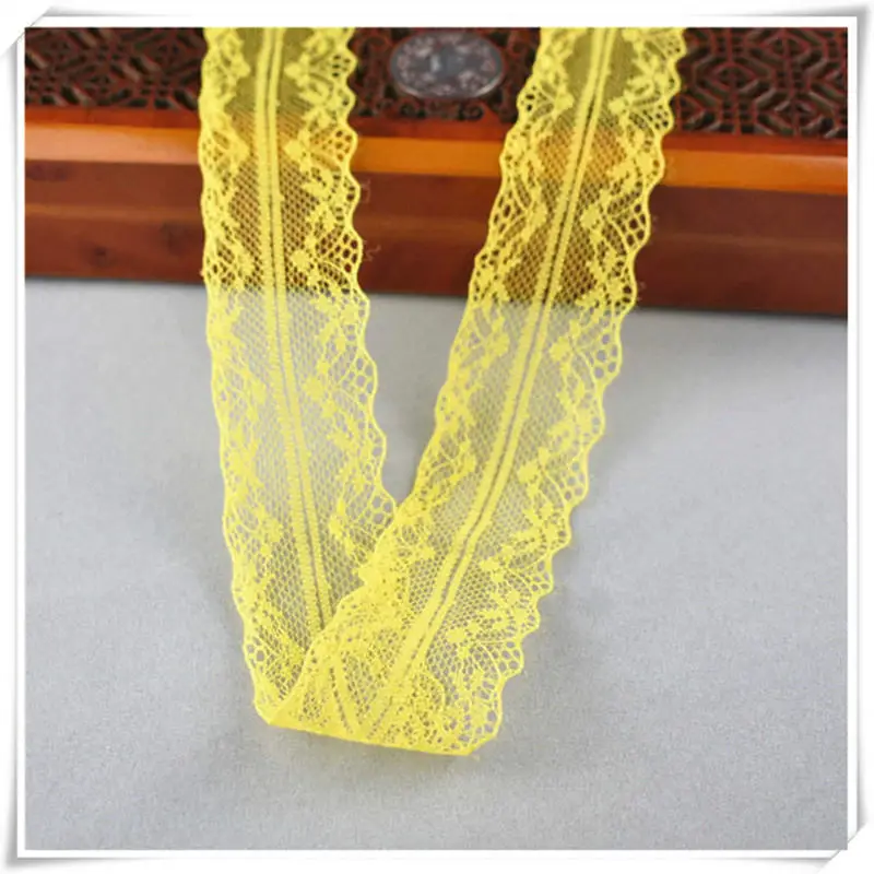 10yards african lace fabric White lace Ribbon3.8CM DIY french lace fabric embroidery net holiday decorations clothing lace Trims - Цвет: Gold Yellow