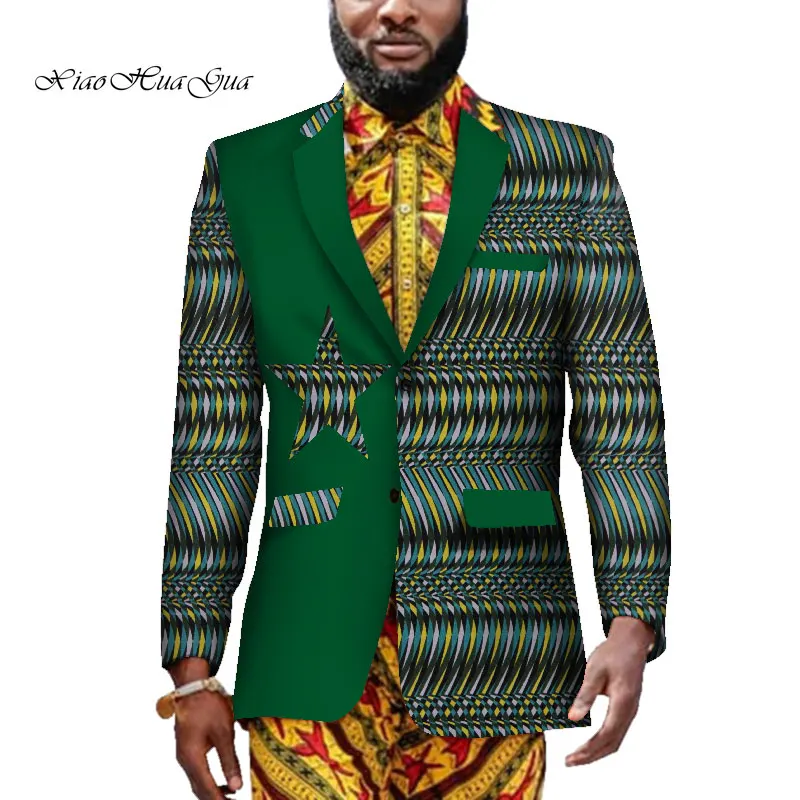 Африканский принт Повседневный приталенный мужской пиджак блейзеры мужские пальто Свадебные/вечерние под заказ Блейзер Анкара для мужчин WYN719